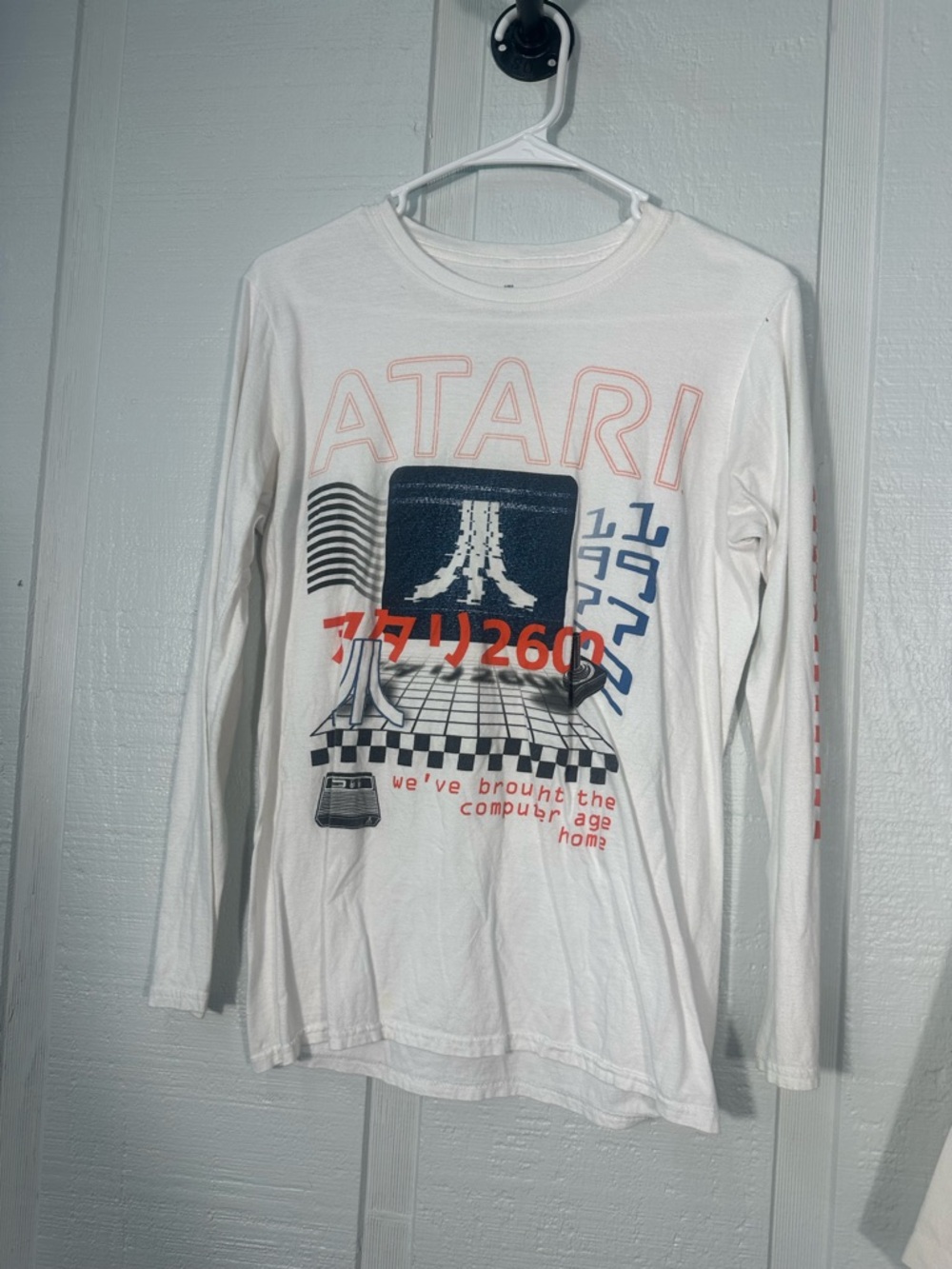 Atari White Long Sleeve Tshirt Size Small EUC